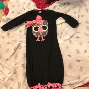 Owl baby gown sleeper 3-6 mos